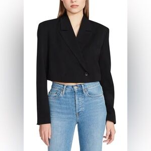 Steve Madden Cropped Single Button Blazer